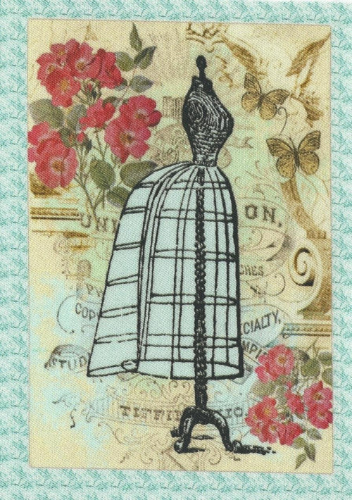 Bavlněná látka - panel 9,5 x 14,5 cm