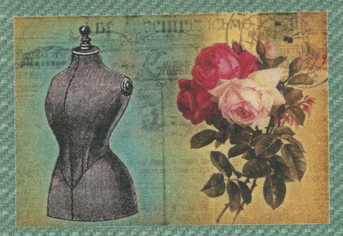 Bavlněná látka - panel 9,5 x 14,5 cm