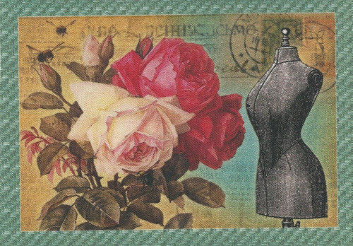 Bavlněná látka - panel 9,5 x 14,5 cm