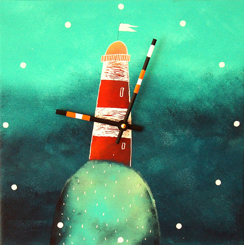 Keramické hodiny 33x33cm - Maják II