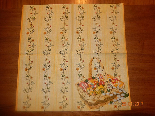 Ubrousek na decoupage - velikonoční košíček