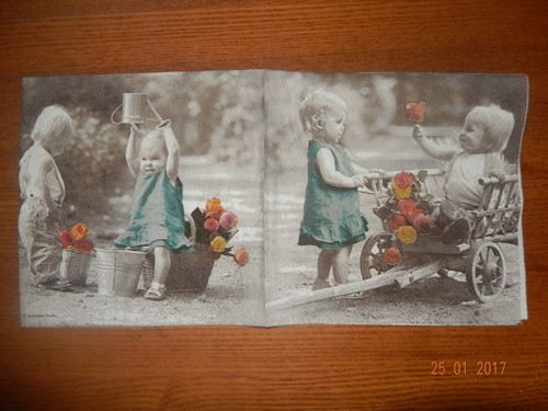 Ubrousek na decoupage - dětská láska