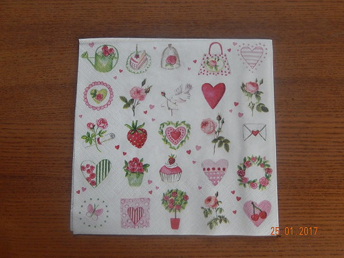 Ubrousek na decoupage - malé motivy srdíček