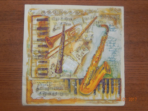 Ubrousek na decoupage - hudební nástroje