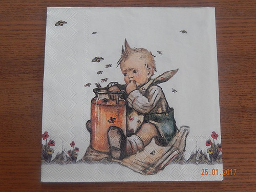Ubrousek na decoupage - na medu