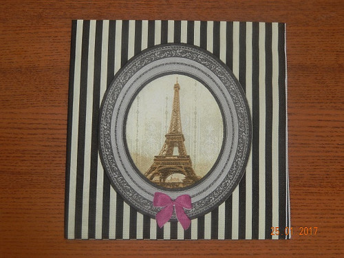 Ubrousek na decoupage - Paříž, proužky