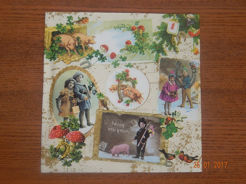 Ubrousek na decoupage - šťastný nový rok