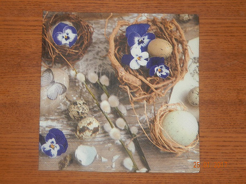 Ubrousek na decoupage - velikonoční symboly