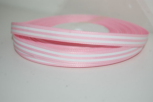 Stuha rypsová š.10 mm: Striped Pink