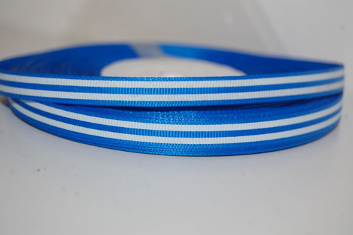 Stuha rypsová š.10 mm: Striped Blue — foto 1