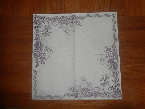 Ubrousek na decoupage - fialovošedé ornamenty