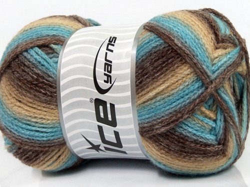 Chain Wool Color Turquoise Camel Brown 200g — foto 1