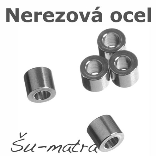 Korálek z nerezové oceli, 2x3 mm (10 ks)