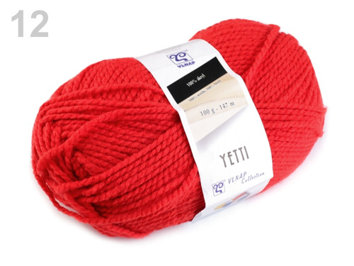Pletací příze 100 g Yetti - červená