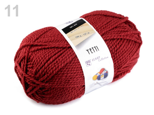 Pletací příze 100 g Yetti - bordó