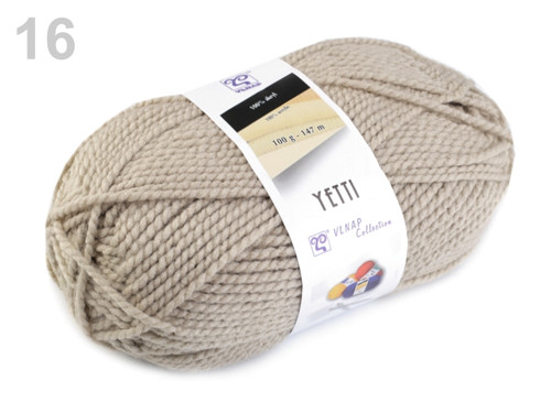 Pletací příze 100 g Yetti - šedá sv.