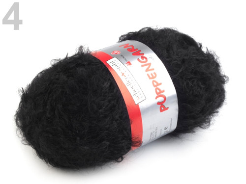 Pletací příze 50 g Puppengarn - Black