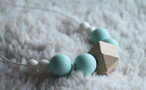 Kousací Korále - Natural / Mint / White — foto 1