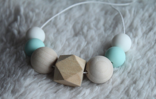 Kousací Korále - Natural / Mint / White — foto 1