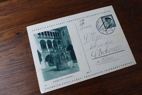 Jindřichův Hradec -továrna na obuv, dopisnice 1938