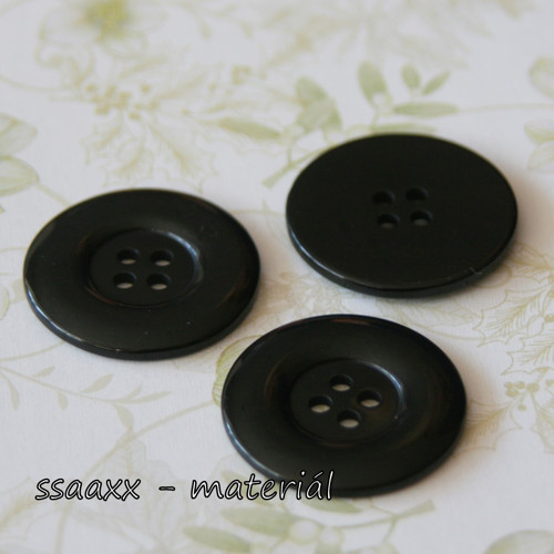 Plastový knoflík ~ 34 mm ~ černý — foto 1