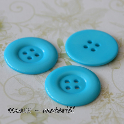 Plastový knoflík ~ 34 mm ~ tyrkysový