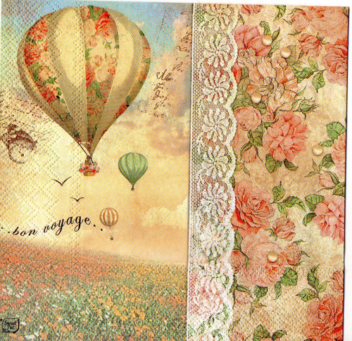 Papírový ubrousek, vintage, balon, 2ks