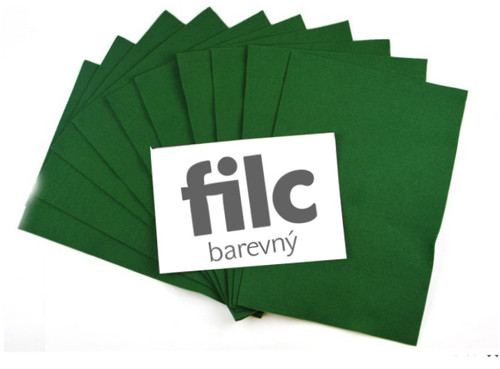 Filc, tmavě zelený, A4, 180g