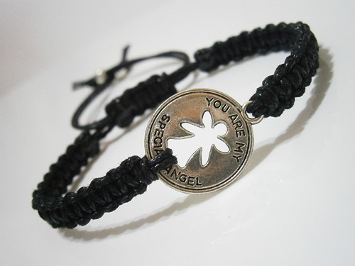 "Angel" náramek - černý (Macramé/unisex) — foto 1