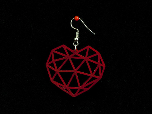 Náušnice Hearts 2 červené rubínové — foto 1