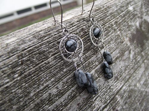 Obsidiánové naušnice — foto 1