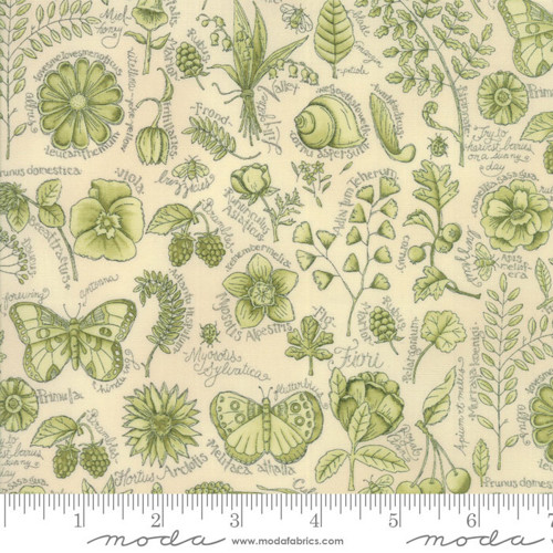 Látka MODA Garden Notes zelená