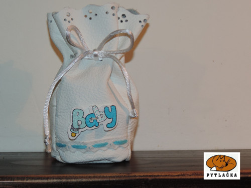 Kožený měšec s baby modrý — foto 1