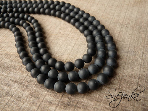 Onyx matovaná kulička 8 mm, 2 ks