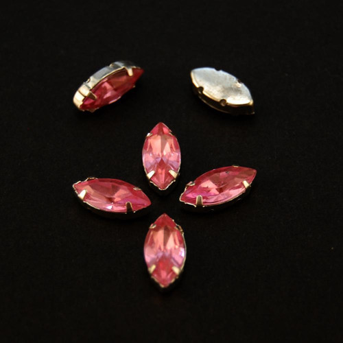 Šaton broušený v kovovém pouzdře 14x6mm 5ks NK-7