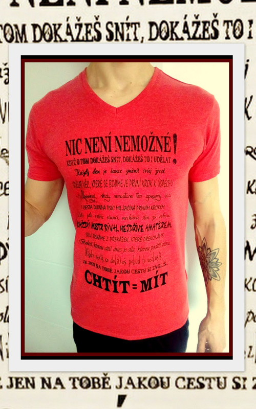 Pánské triko Kejs - NIC NENÍ NEMOŽNÉ - červené
