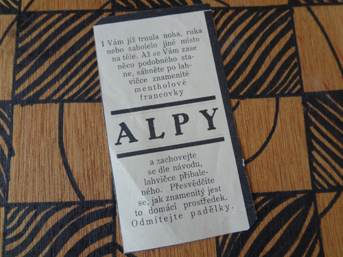Dobová reklama/ Francovka Alpa