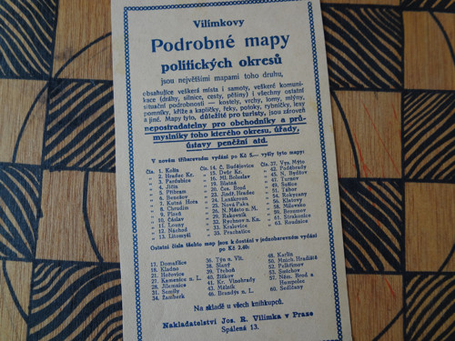 Dobová reklama/ Vilímkovy mapy — foto 1