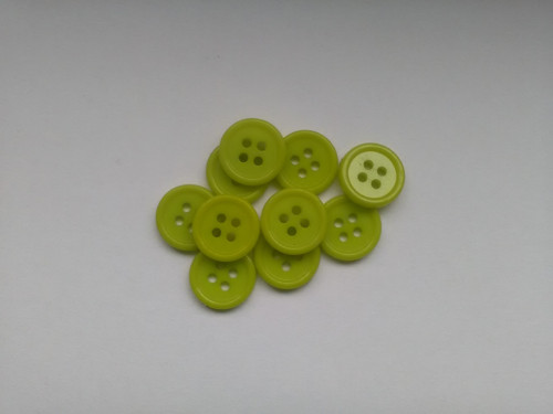 Plastové knoflíčky 13mm - zelené