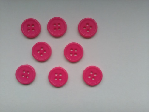 Plastové knoflíčky 13mm - růžová