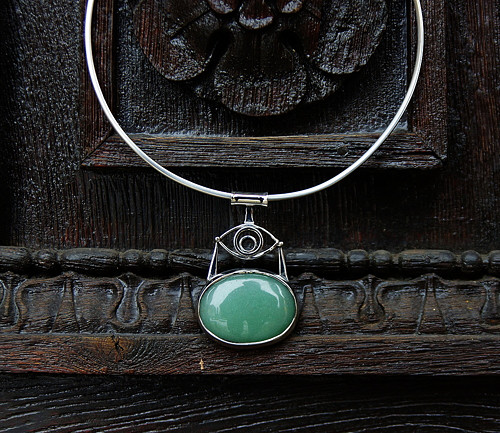 Nerezový náhrdelník..." Green eye " — foto 1
