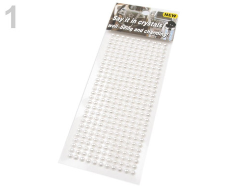 Samolepící perly Ø4 mm Bílé — foto 1