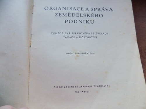 Organisace a správa zemědělského podnikuF.Čvančara
