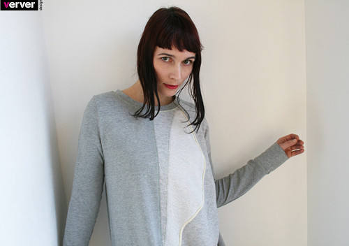 Šaty "bubble" - neon/šedá (S) — foto 1