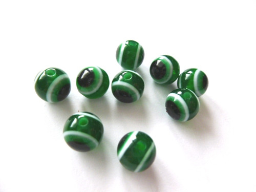 Korálky akrylové oči 10 mm zelené 12 ks