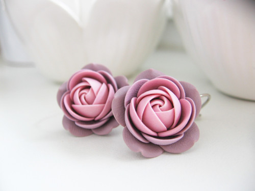 Mauve, visací náušnice — foto 1