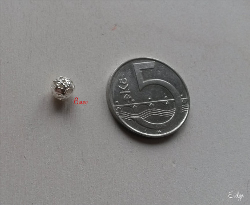 Korálek kulatý kov 6 mm