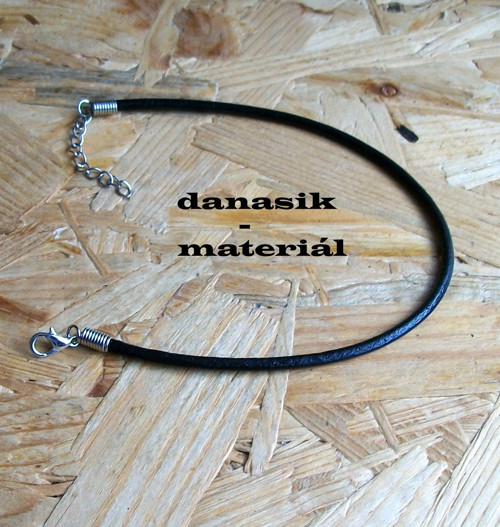 KOŽENÝ NÁRAMEK ČERNÝ 24 cm — foto 1