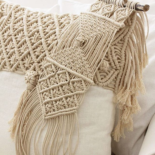 Macramé závěsná dekorace-natur — foto 1
