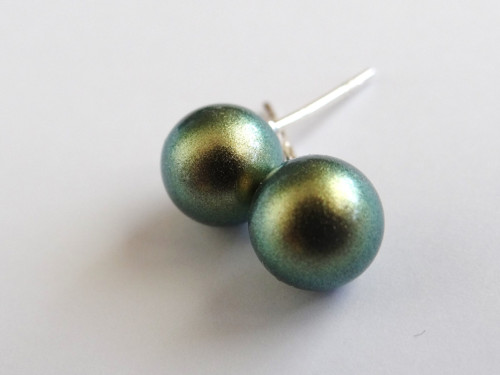 Náušnice - IRIDESCENT GREEN Swarovski — foto 1